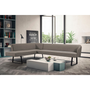 exxpo - sofa fashion Hoekbank Americano met opstaande naad en metalen poten, bekleding in verschillende kwaliteiten