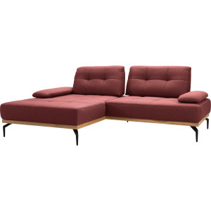 exxpo - sofa fashion Hoekbank Falcone, comfortbank, elegant en comfortabel, modern stiksel, L-vorm inclusief zitdiepteverstelling en armleuningverstelling, hoge metalen poten