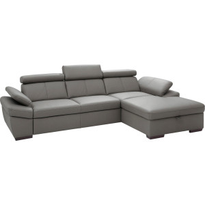 exxpo - sofa fashion Hoekbank Salerno, L-vorm inclusief verstelbare hoofdsteun en verstelbare armleuning, naar keuze met slaapfunctie