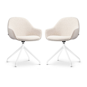 Set van 2 eetkamerstoelen Nola-Mae bouclé draaibaar | Nolon