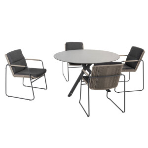 Taste by 4 Seasons Diningset Locarno Parma Antraciet 5-delig HPL Ø130 cm