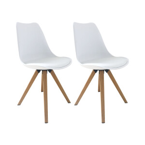 byLIVING 2 stoelen Kira (Wit/eiken)