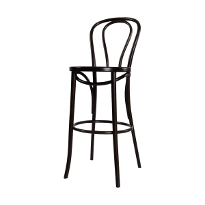 Vienna Thonet No. 18 houten barkruk zwart gebeitst - 75 cm