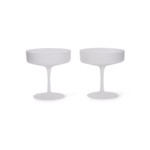 ferm LIVING Ripple champagneglas set van 2