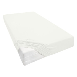 Biberna Jersey hoeslaken voor boxspringmatrassen (Crème, 140-160 x 200-220 cm)