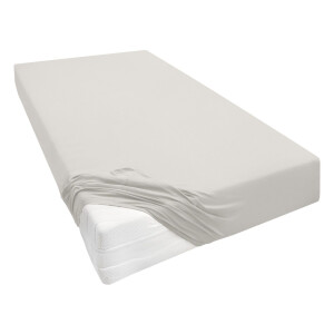 Biberna Jersey hoeslaken voor boxspringmatrassen (Lichtgrijs, 90-100 x 200-220 cm)
