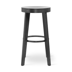 Fico houten barkruk zwart gebeitst - 75 cm