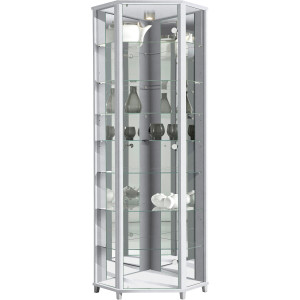 fif möbel Vitrinekast TRIO Hoekvitrine/Glasvitrine 1x Glazen deur, perfect voor verzamelaars, verzamelvitrine