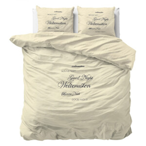 Dekbedovertrek Weltrusten - Eenpersoons (140x200 cm) - Wit Polyester-katoen - Dessin: Patroon - Sleeptime Elegance - Dekbed-Discounter.nl