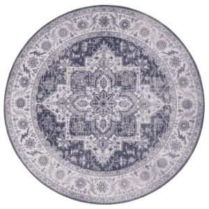 Vintage Vloerkleed Anthea Rond - Wit/Lichtroze maat: xcm - materiaal: Polypropyleen - Dekbed-Discounter.nl