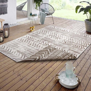 Dubbelzijdig Buitenkleed Biri - Beige/Crème maat: 250x80cm - materiaal: Polypropyleen - Dekbed-Discounter.nl