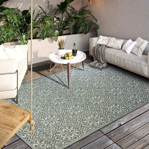 Buitenkleed Julie - Groen maat: 230x160cm - materiaal: Polypropyleen - Dekbed-Discounter.nl