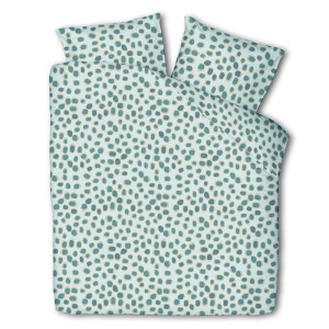 Dekbedovertrek Crazy Dots Dekbedovertrek - Tweepersoons (200x220 cm) - Wit & Groen 80% polyester 20% katoen - Dessin: Stippen - Luna Bedding -