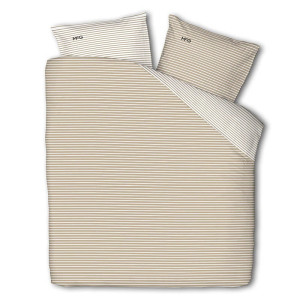 Flanellen Dekbedovertrek McGregor Enchanting Beige - Lits-Jumeaux (240x240 cm) - Beige - Dessin: Strepen - McGregor - Dekbed-Discounter.nl