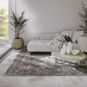 Vloerkleed Renata - Grijs/Bruin maat: 190x80cm - materiaal: Polypropyleen - Dekbed-Discounter.nl