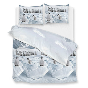 Flanellen Dekbedovertrek Pinguini - (x cm) - Blauw - Dessin: Patroon - Zo!Home - Dekbed-Discounter.nl