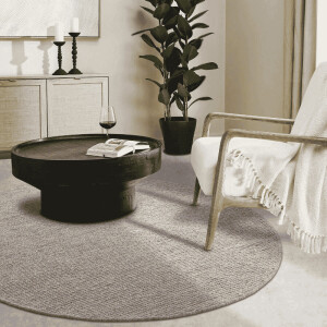 Wollen Vloerkleed Francois Rond - Beige maat: xcm - materiaal: Wol - Dekbed-Discounter.nl