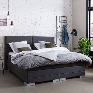 Dekbed Discounter Elektrische Boxspringset - Thor 180 x 200, Matrassen: 2x Stevig (>120 kg), Kleur: Stof Antraciet