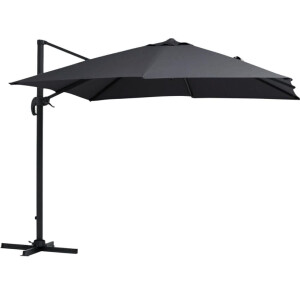 Lissabon zweefparasol | 300x300cm met parasolvoet | zwart