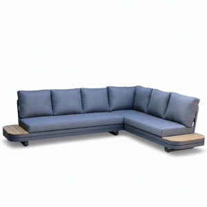 Serrento hoek loungeset rechts 6 personen | aluminium + polywood | antraciet | 2-delig - 311x241cm