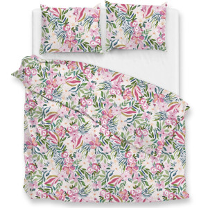 Dekbedovertrek Evita - Lits-Jumeaux (240x220 cm) - Meerkleurig Katoen-satijn - Dessin: Bloemen - Zo!Home - Dekbed-Discounter.nl