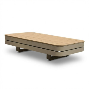 Serrento loungetafel | aluminium + polywood | beige | 120x62cm