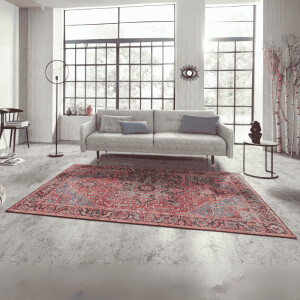 Vintage Vloerkleed Amata - Rood maat: 290x200cm - materiaal: Polypropyleen - Dekbed-Discounter.nl