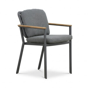Montana dining tuinstoel | aluminium + teak | antraciet