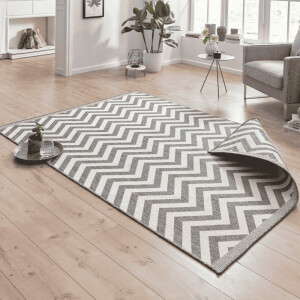 Dubbelzijdig Buitenkleed Palma - Grijs/Creme maat: 170x120cm - materiaal: Polypropyleen - Dekbed-Discounter.nl
