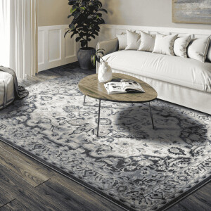 Vloerkleed Gabrielle - Creme/Blauw maat: 240x80cm - materiaal: Polypropyleen - Dekbed-Discounter.nl