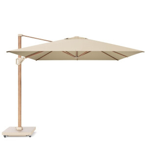 Challenger T² zweefparasol - premium doek | 400x300cm | Champagne/Teak look