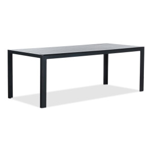 Manchester dining tuintafel 6 personen | polywood + aluminium | zwart | 205cm