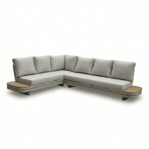 Serrento hoek loungeset links 6 personen | aluminium + polywood | beige |  2-delig - 311x241cm