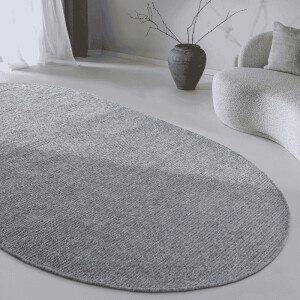 Wollen Vloerkleed Francois Ovaal - Grijs maat: 230x160cm - materiaal: Wol - Dekbed-Discounter.nl