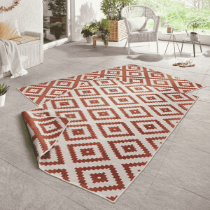 Dubbelzijdig Buitenkleed Malta - Terra/Creme maat: 290x200cm - materiaal: Polypropyleen - Dekbed-Discounter.nl