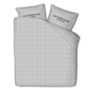 Flanellen Dekbedovertrek McGregor Gray Grid - Lits-Jumeaux (240x240 cm) - Grijs - Dessin: Ruiten - McGregor - Dekbed-Discounter.nl