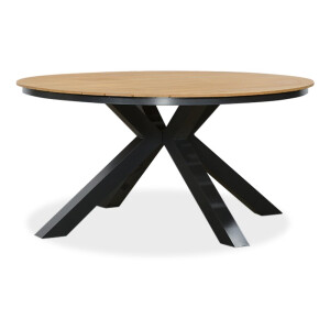 Arezzo dining tuintafel 4 personen | polywood + aluminium | Natural Wood |Ø150cm rond