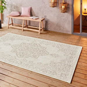 Buitenkleed Ornament - Beige maat: 230x160cm - materiaal: Polypropyleen - Dekbed-Discounter.nl
