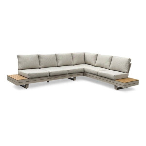 Vegas hoek loungeset-rechts 6 personen | aluminium + polywood | beige | 4-delig - 311x230cm