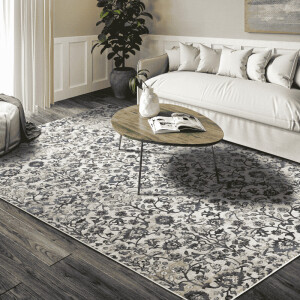 Vloerkleed Ernest - Creme/Blauw maat: 280x200cm - materiaal: Polypropyleen - Dekbed-Discounter.nl