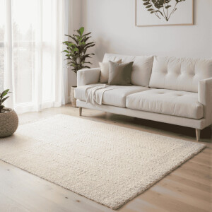Jute Wol Vloerkleed - Naturel maat: 170x120cm - materiaal: Jute & Wol - Dekbed-Discounter.nl