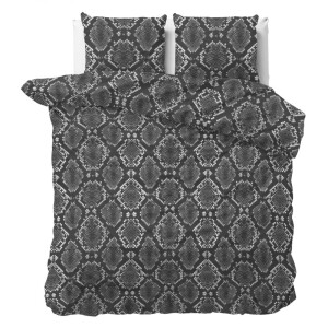 Dekbedovertrek Riley - Tweepersoons (200x200 cm) - Wit Polyester-katoen - Dessin: Patroon - Sleeptime Elegance - Dekbed-Discounter.nl