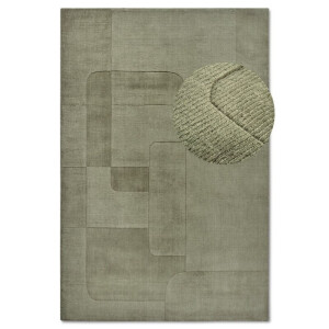 Wollen Vloerkleed Charlotte - Groen maat: 250x80cm - materiaal: Wol - Dekbed-Discounter.nl