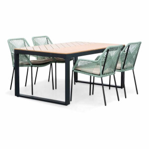 Kampa Natural/Seville mint dining tuinset | 4 personen | polywood + touw | 160cm
