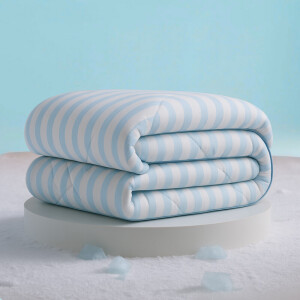 Dekbedovertrek Easy Dekbed Cooling - Lits-Jumeaux (240x200 cm) - Wit/ Blauw Microvezel - Dessin: Strepen - Zydante - Dekbed-Discounter.nl