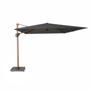 Challenger T² zweefparasol - premium doek | 400x300cm | Faded Black/Teak look