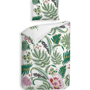 Dekbedovertrek Tiera - Lits-Jumeaux XL (260x220 cm) - Wit Katoen-satijn - Dessin: - Heckett Lane - Dekbed-Discounter.nl