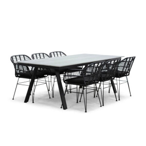 Oslo Grey/Napels dining tuinset | 6 personen | polywood + wicker | 220cm