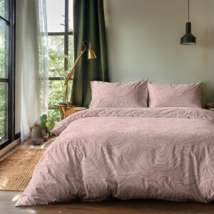 Dekbedovertrek Scirbbles - Lits-Jumeaux (240x220 cm) - Taupe Microvezel - Dessin: Natuur - Zydante - Dekbed-Discounter.nl
