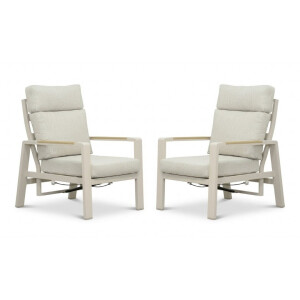 Manhattan loungestoel tuin set van 2 | aluminium + polywood | beige